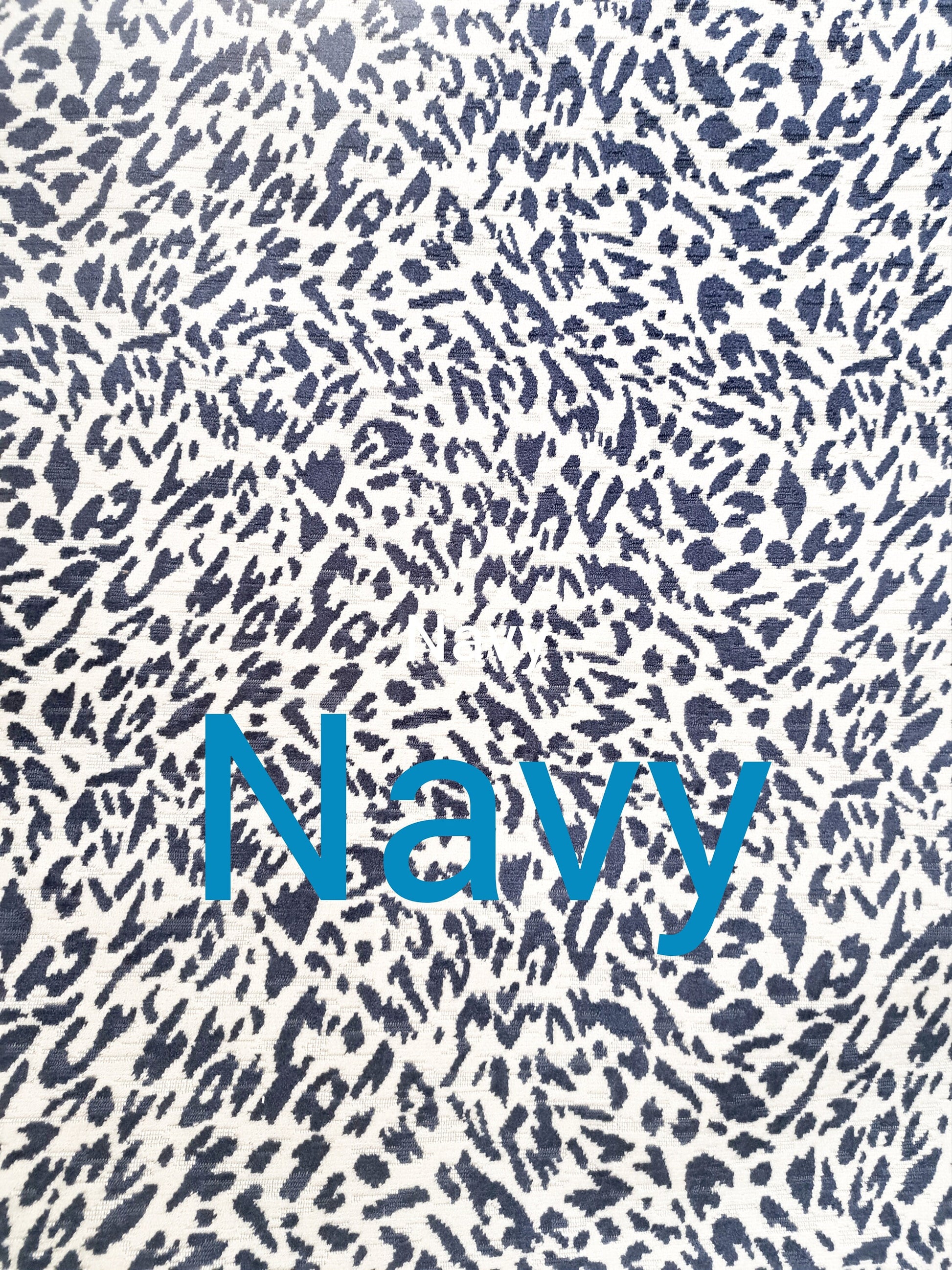 Lucille Velvet Navy Leapard Pillow Cover
