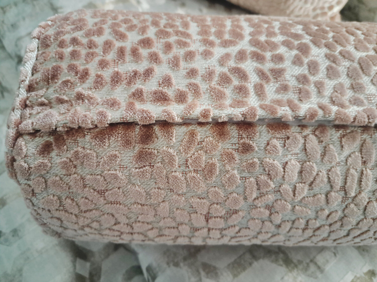Dusty Rose Velvet Animal Print Pillow Cover
