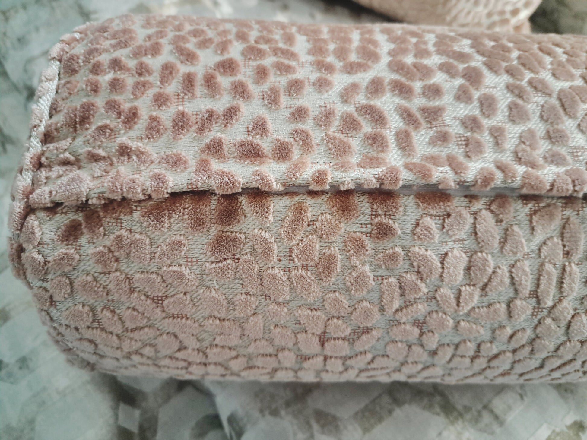 Dusty Rose Velvet Animal Print Pillow Cover