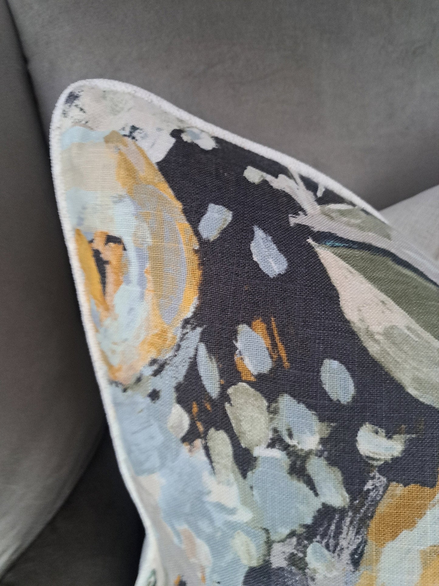 Covent Garden Natural Gold Floral Pillow Cover