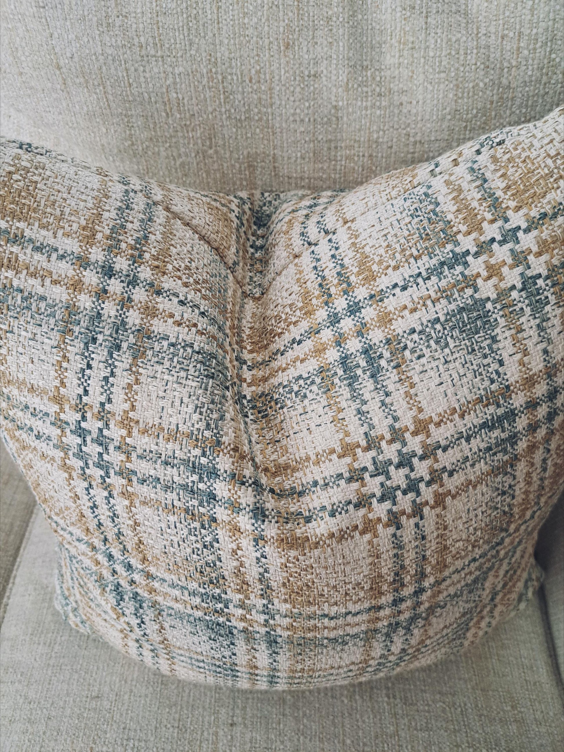 Hamilton Mattson Woven Plaid Mineral Pillow Cover