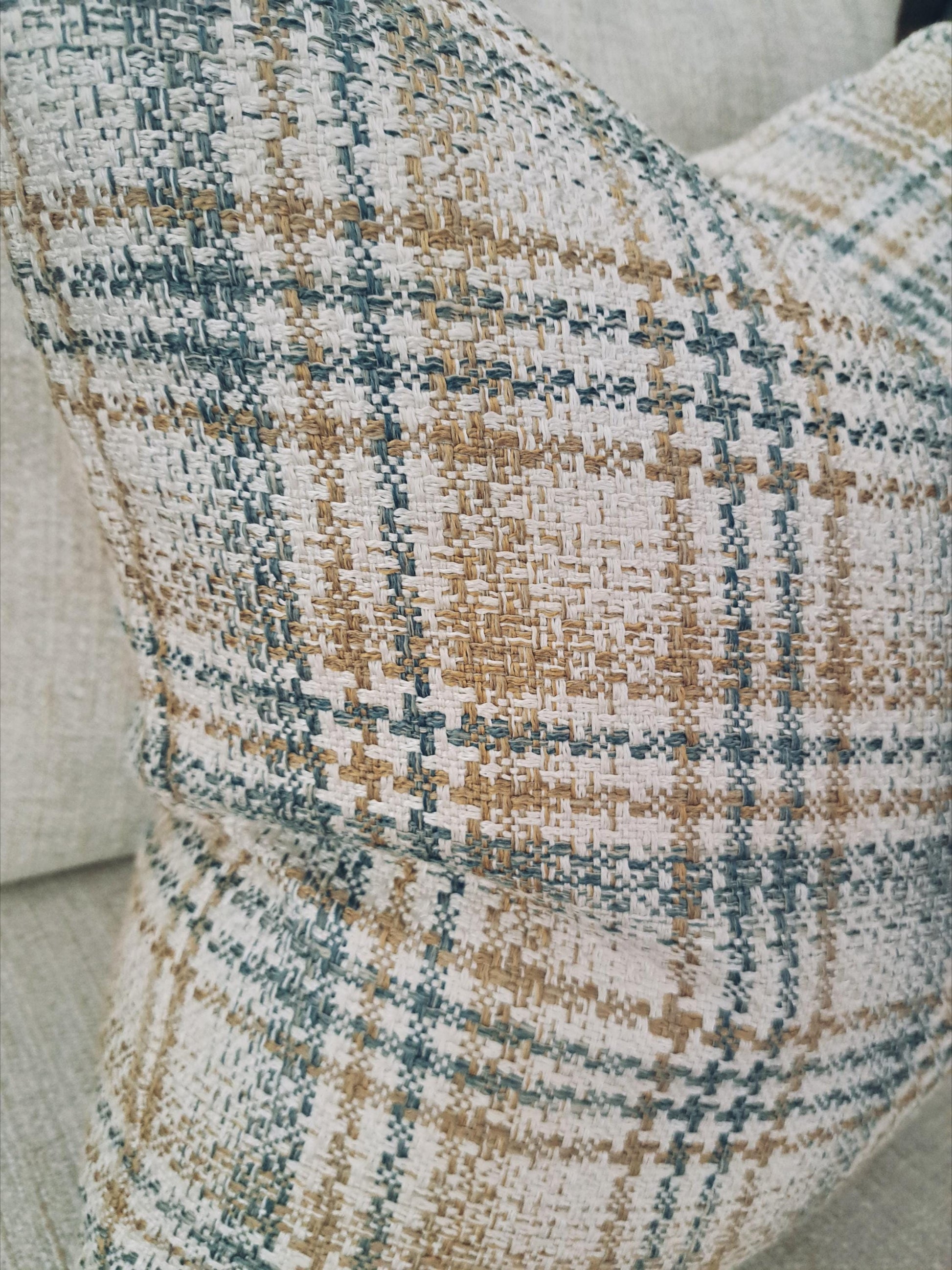 Hamilton Mattson Woven Plaid Mineral Pillow Cover