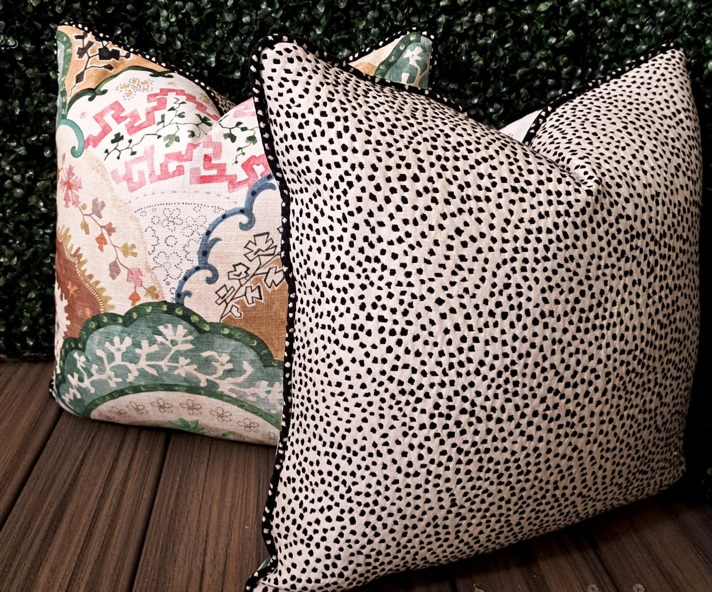 Harper Spring Pink and Green Pillow Cover