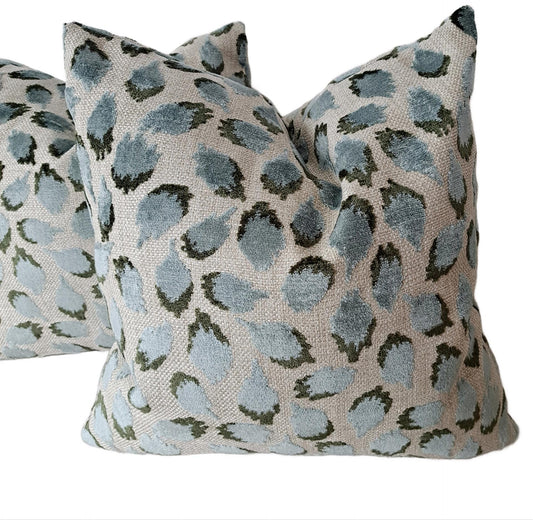Lottie Mineral Animal Print Velvet Pillow Cover