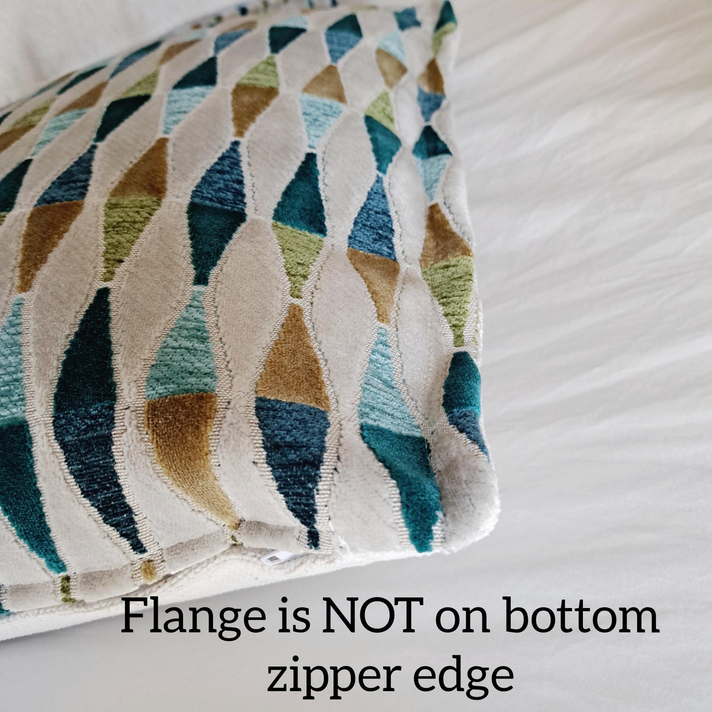 Teal Green Diamond Velvet Pillow Cover