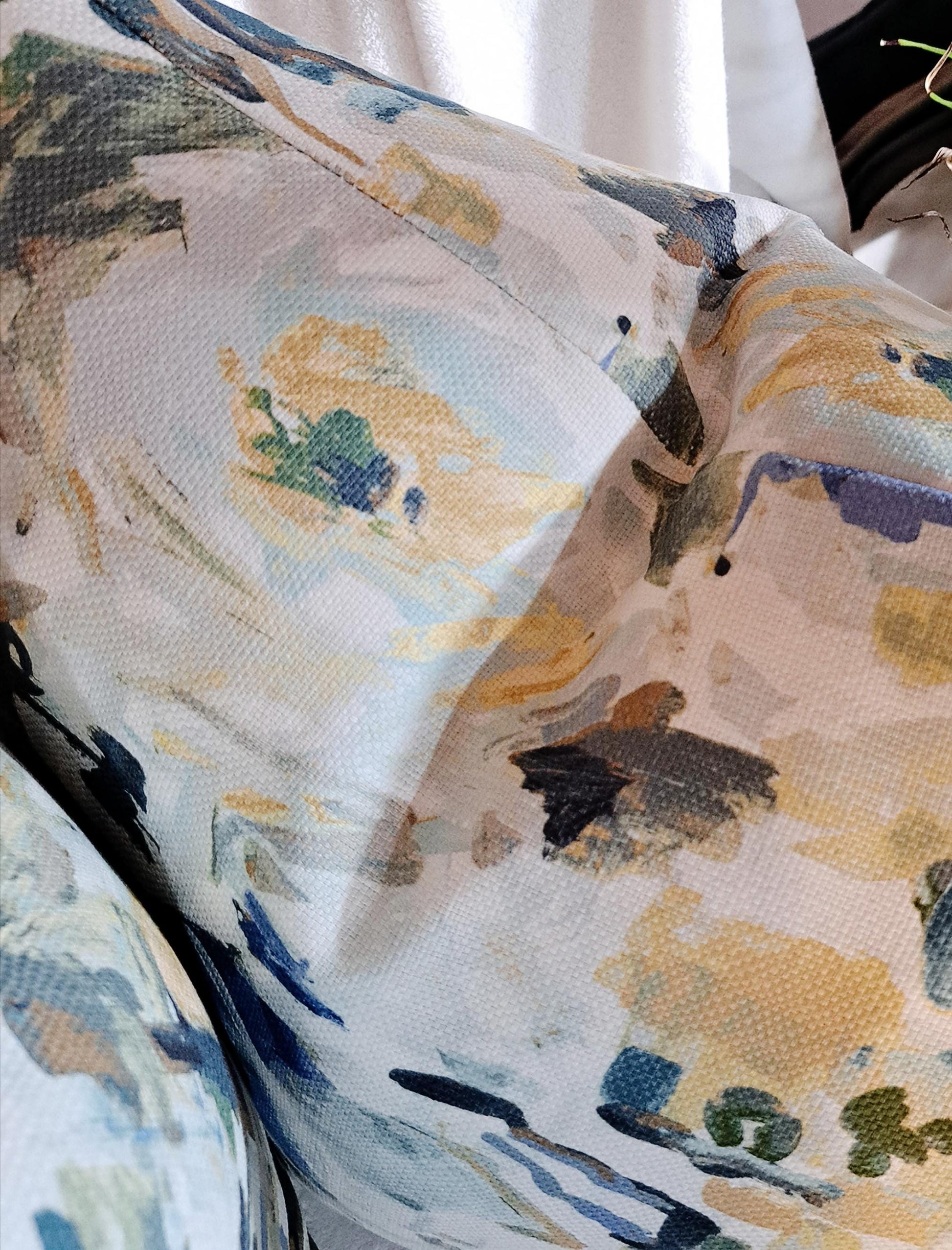Watercolor Abstract Floral Blue Green Pillow Cover