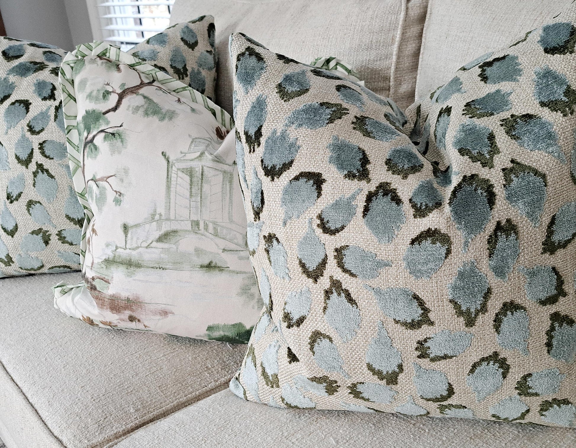 Lottie Mineral Animal Print Velvet Pillow Cover