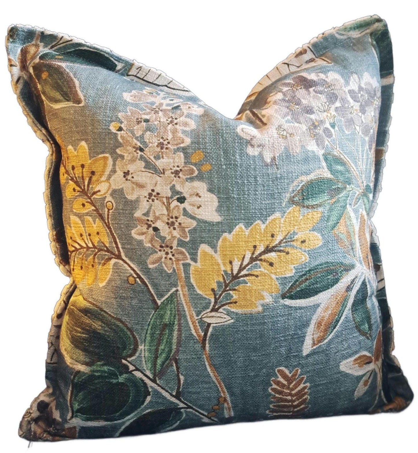 Summer Breeze Teal Green Floral Pillow Cover
