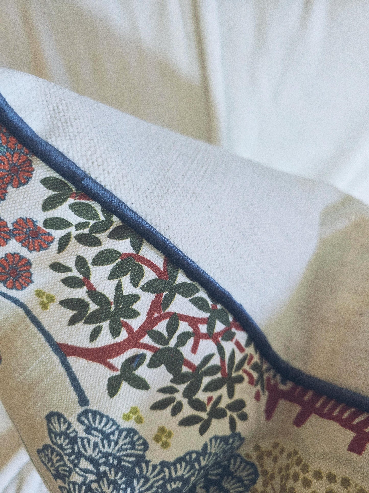 Spice Garden Red Chinoiserie Pillow Cover