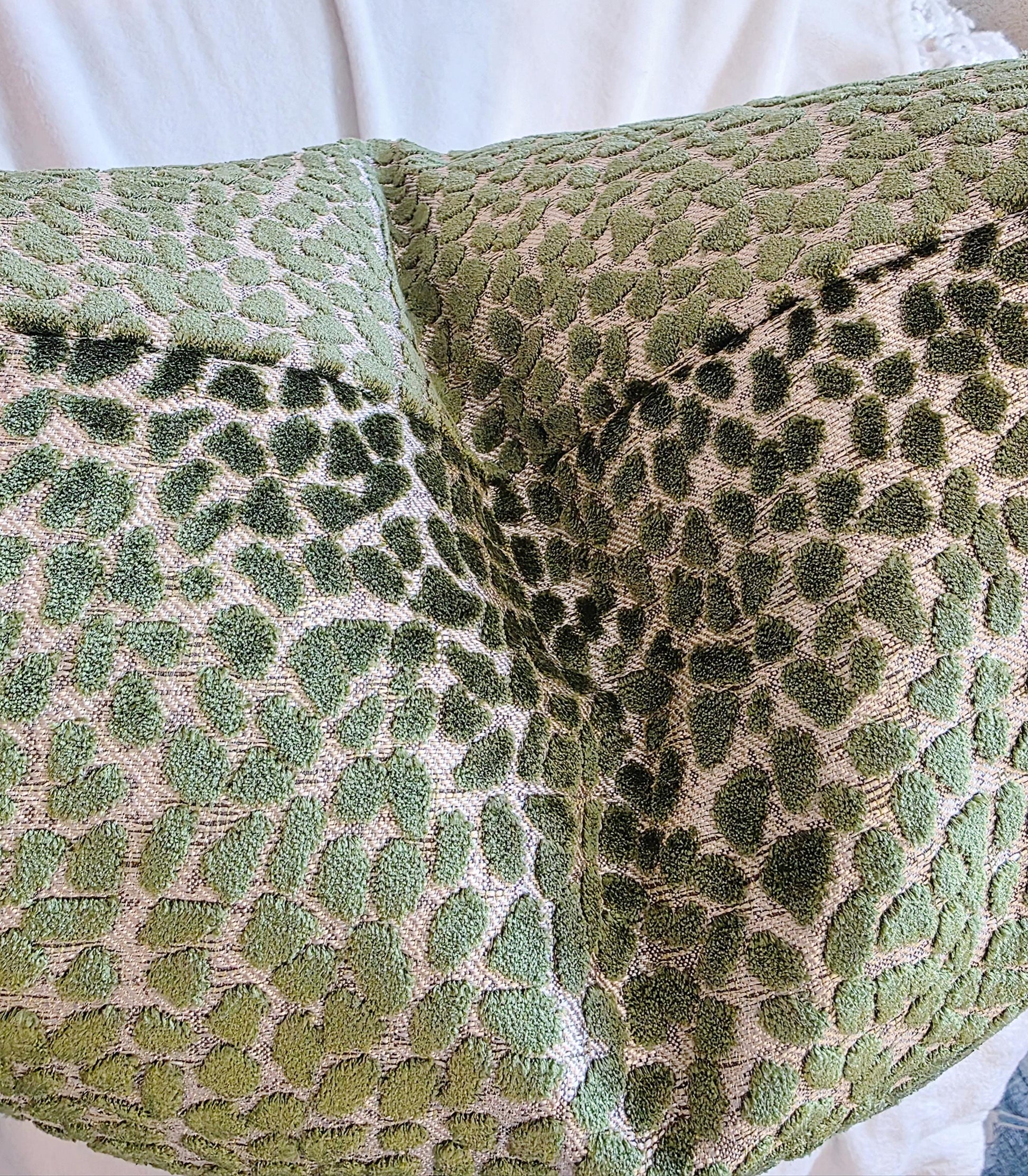 Palm Green Cut Velvet Dot Jelly Beanz Pillow Cover