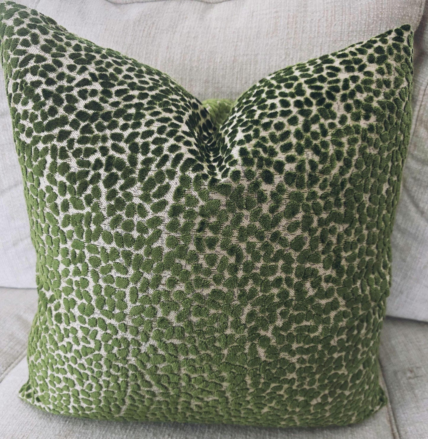 Palm Green Cut Velvet Dot Jelly Beanz Pillow Cover