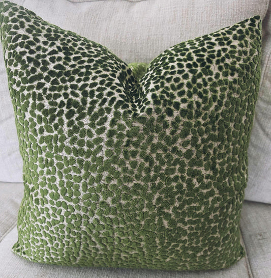Palm Green Cut Velvet Dot Jelly Beanz Pillow Cover