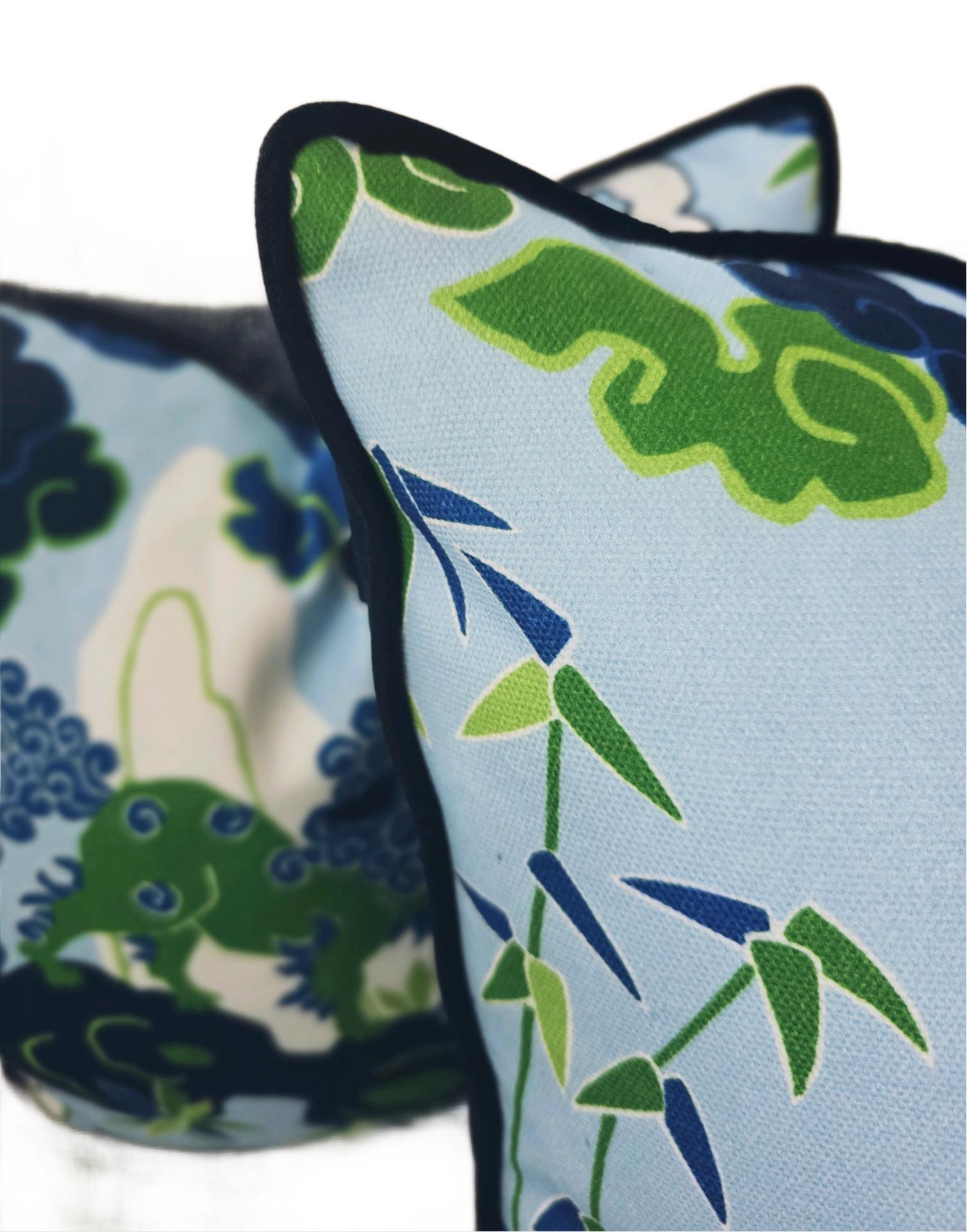 Playful Chinoiserie Lion Pillow Cover