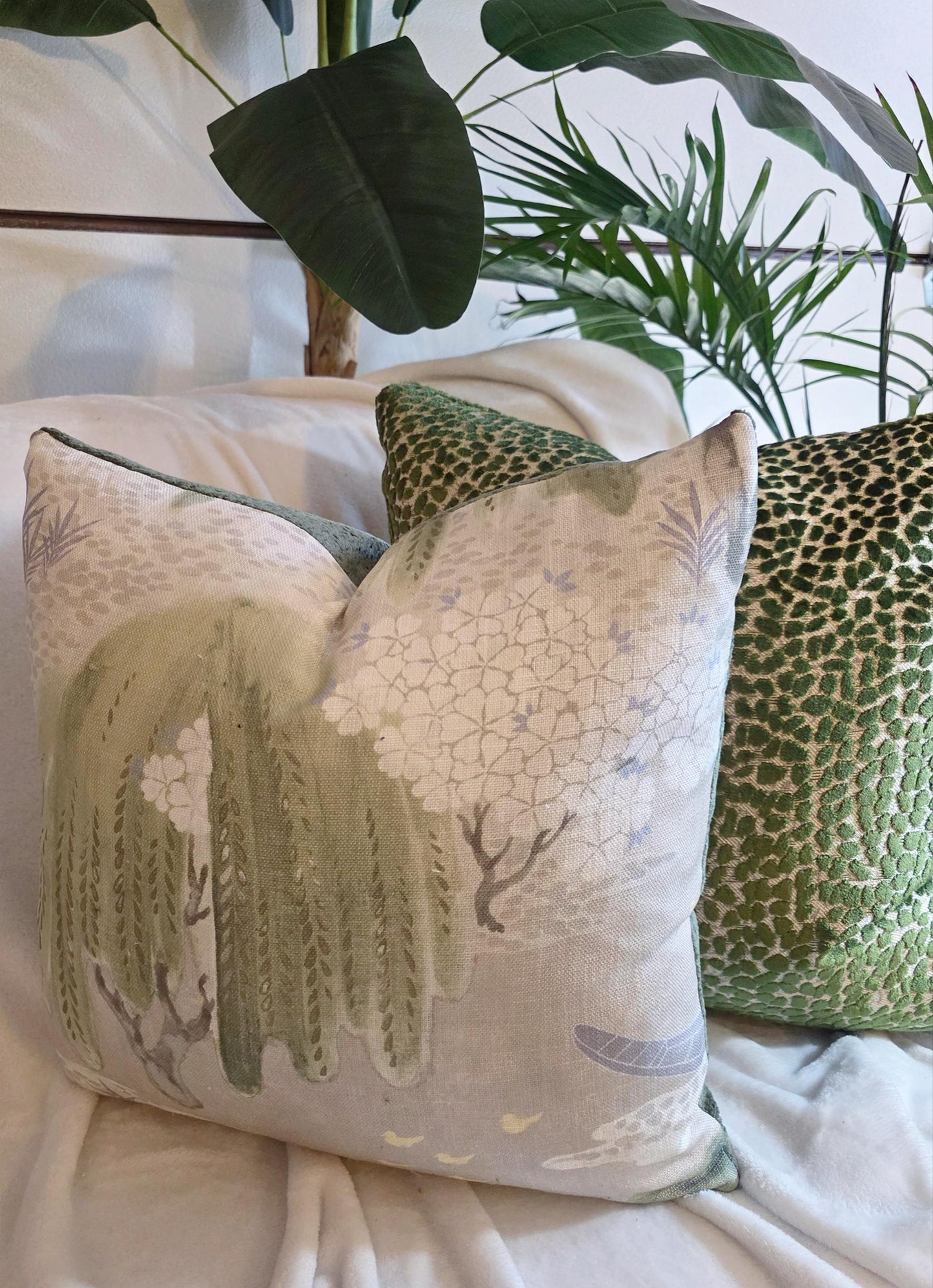 Beige Willow Tree Pillow Cover Thibout