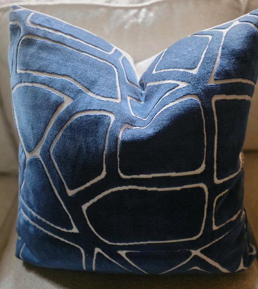 Mural Velvet Oceana Blue Pillow Cover
