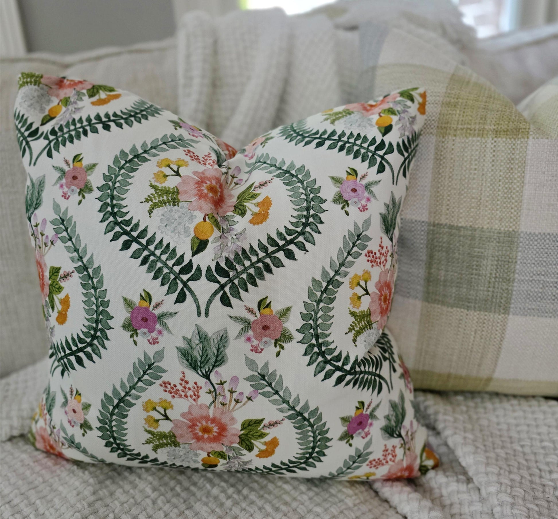Garden Party Floral Print Pillow Cover