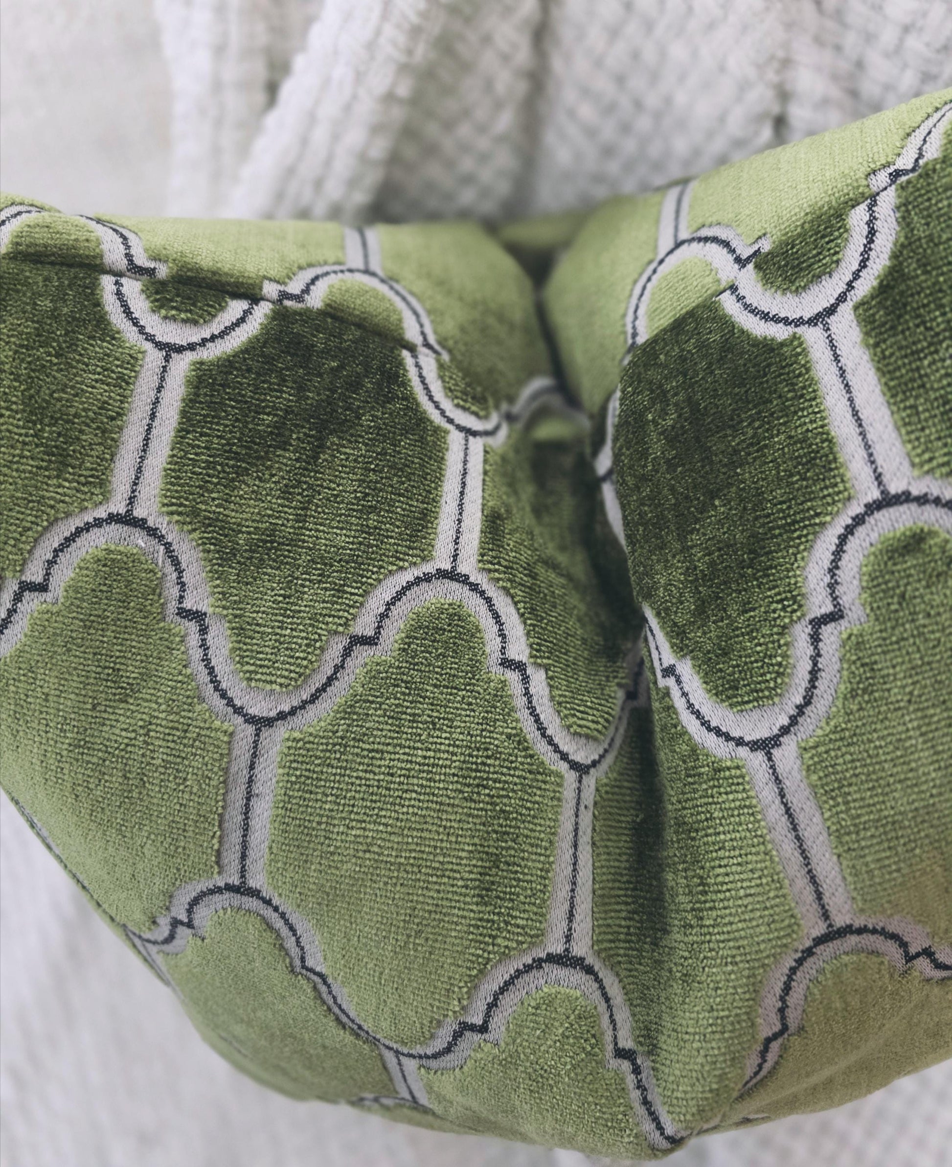 Olive Green Cut Velvet Pillow Cover
