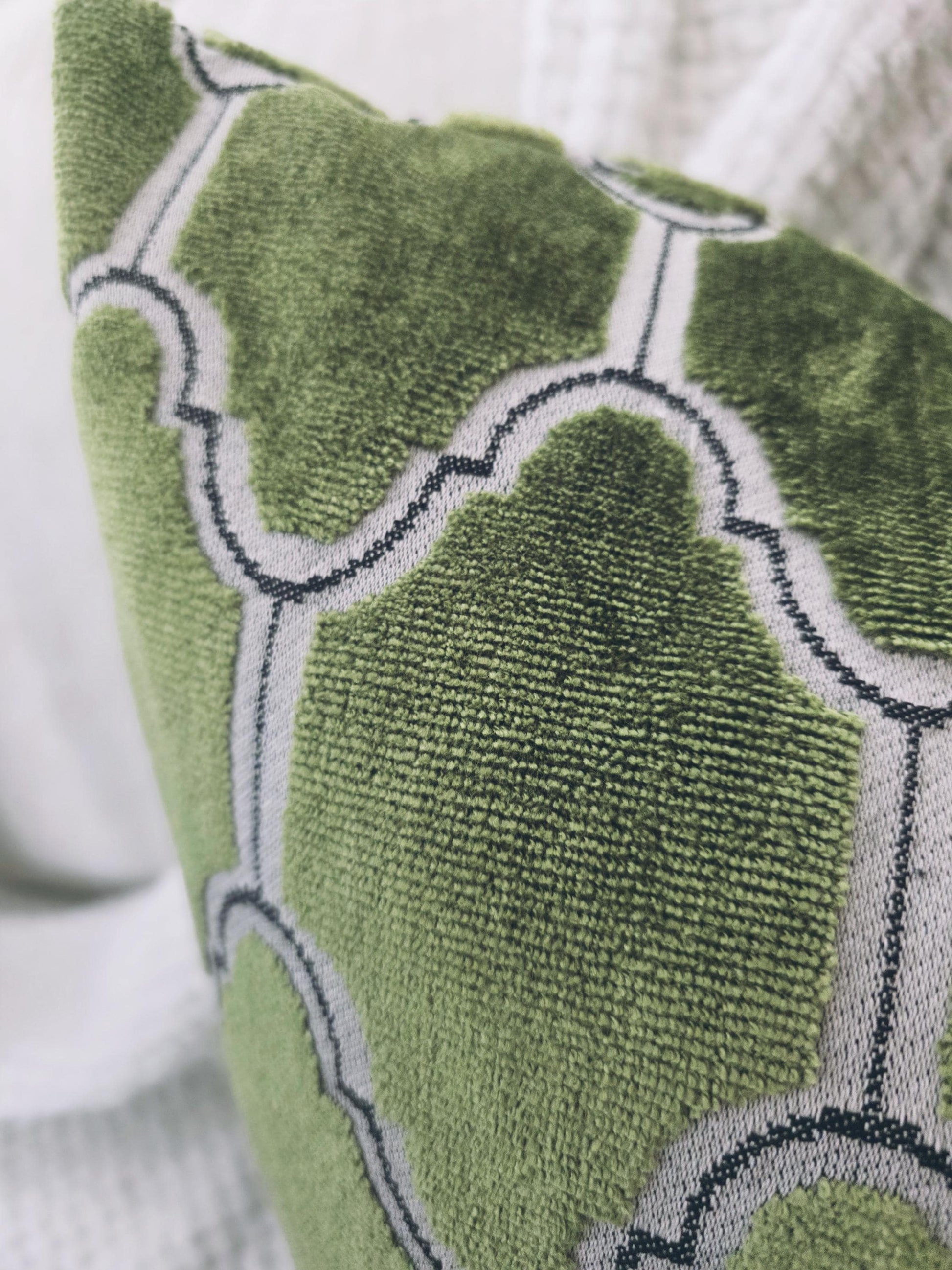 Olive Green Cut Velvet Pillow Cover