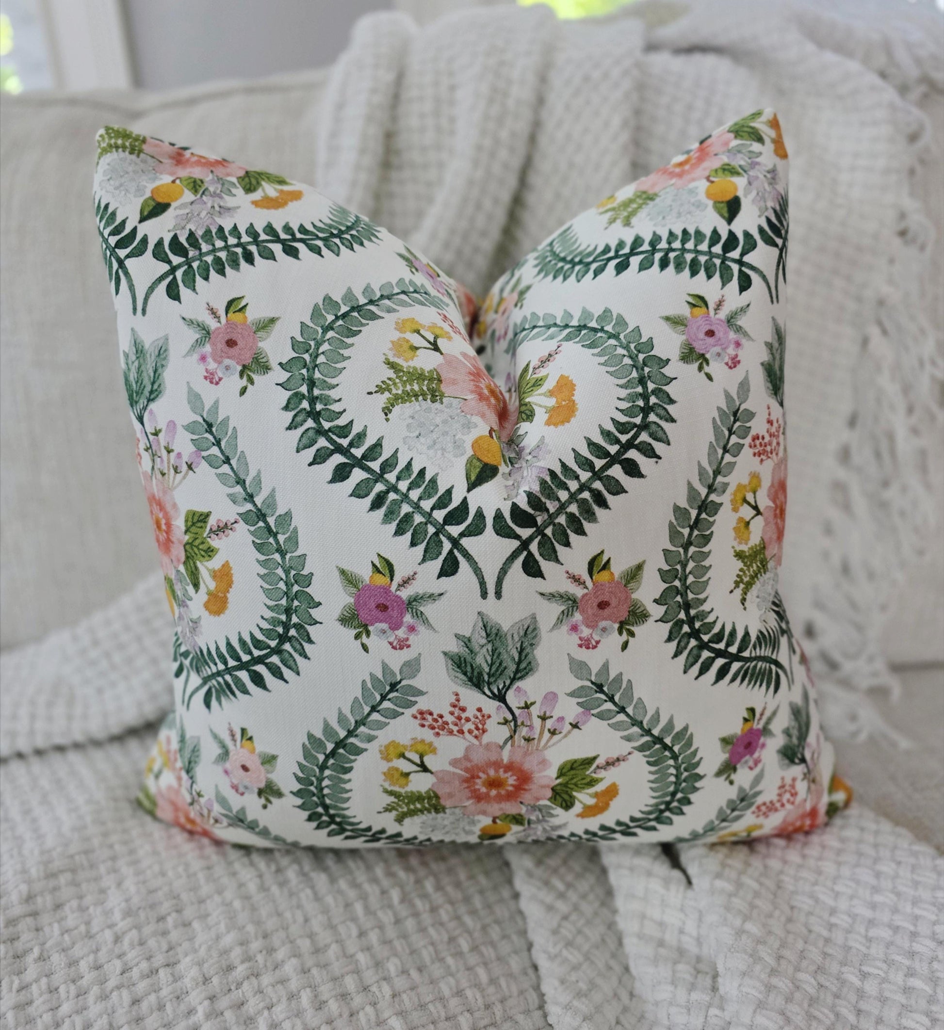 Garden Party Floral Print Pillow Cover