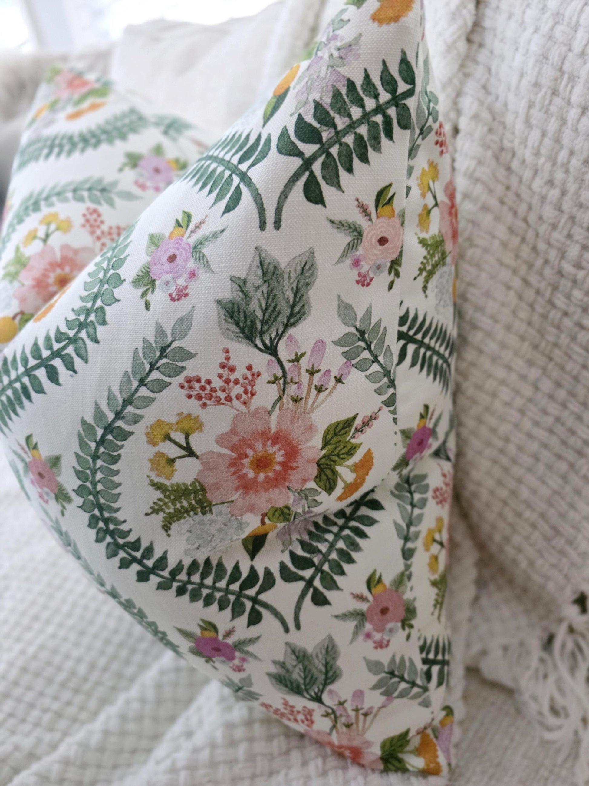 Garden Party Floral Print Pillow Cover