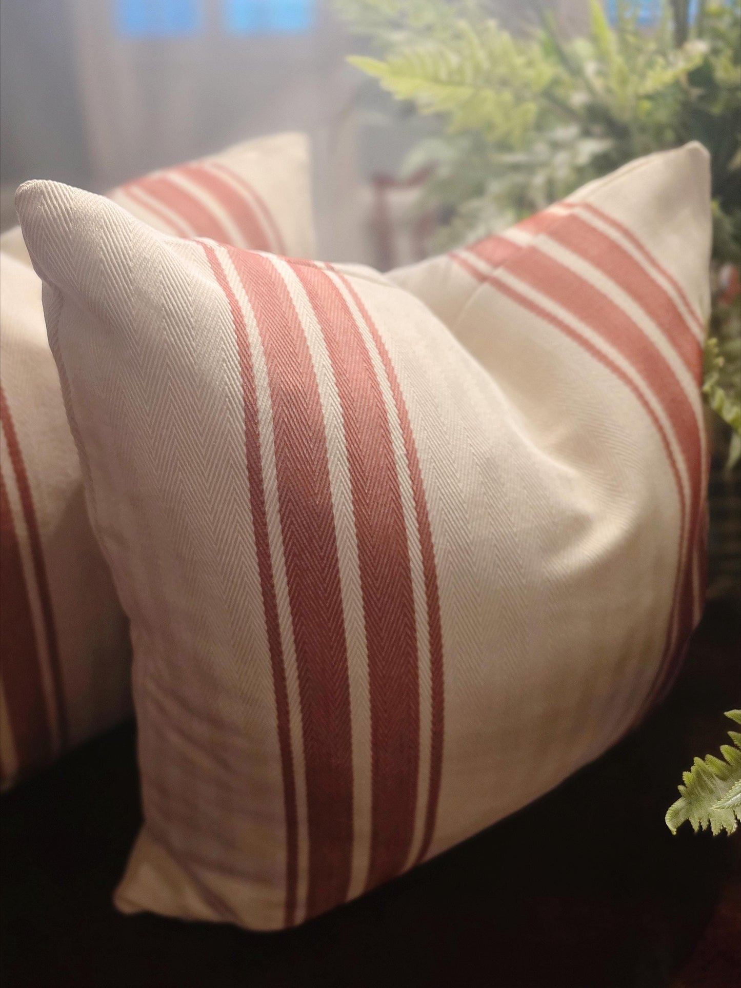 Red Stripe Pillow Cover