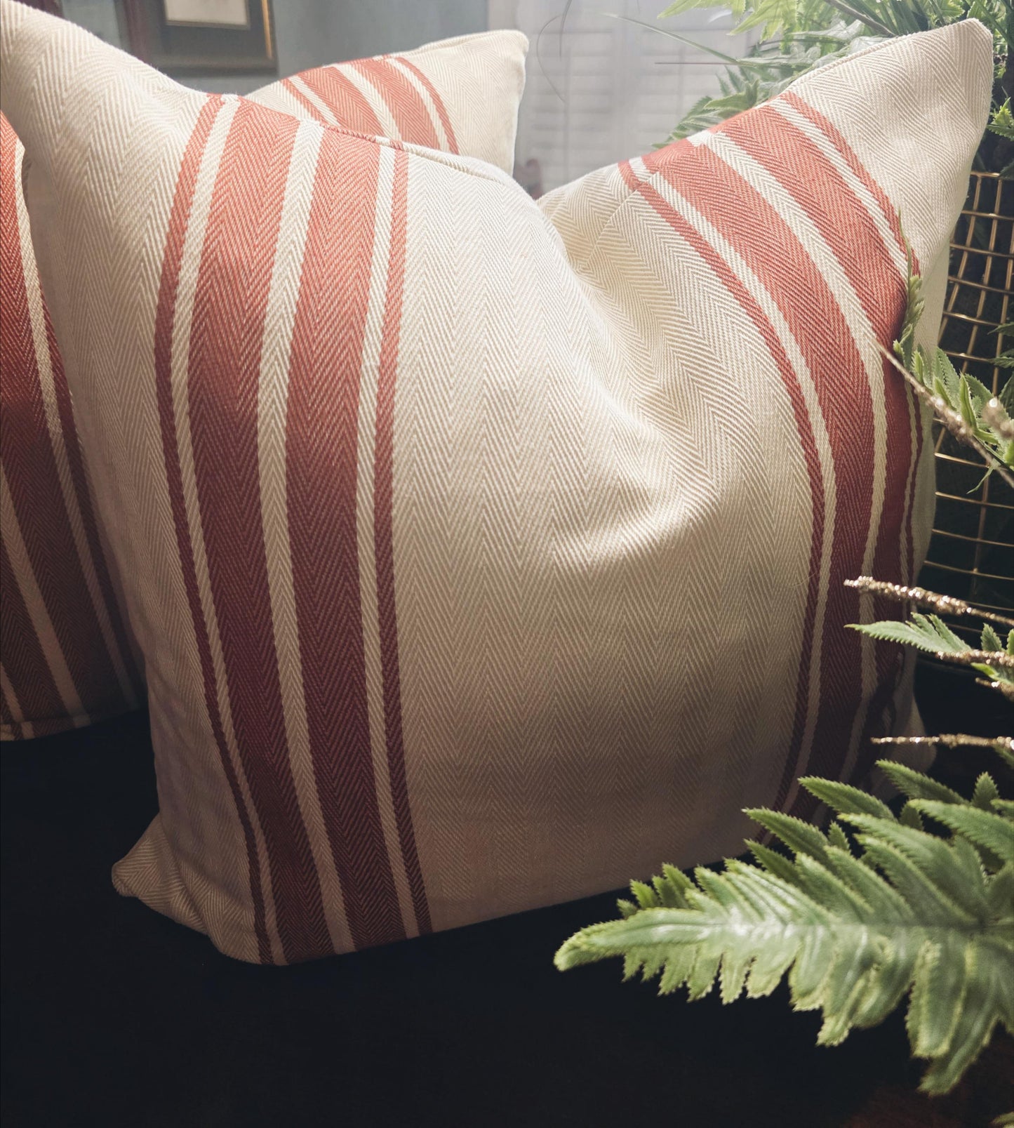 Red Stripe Pillow Cover