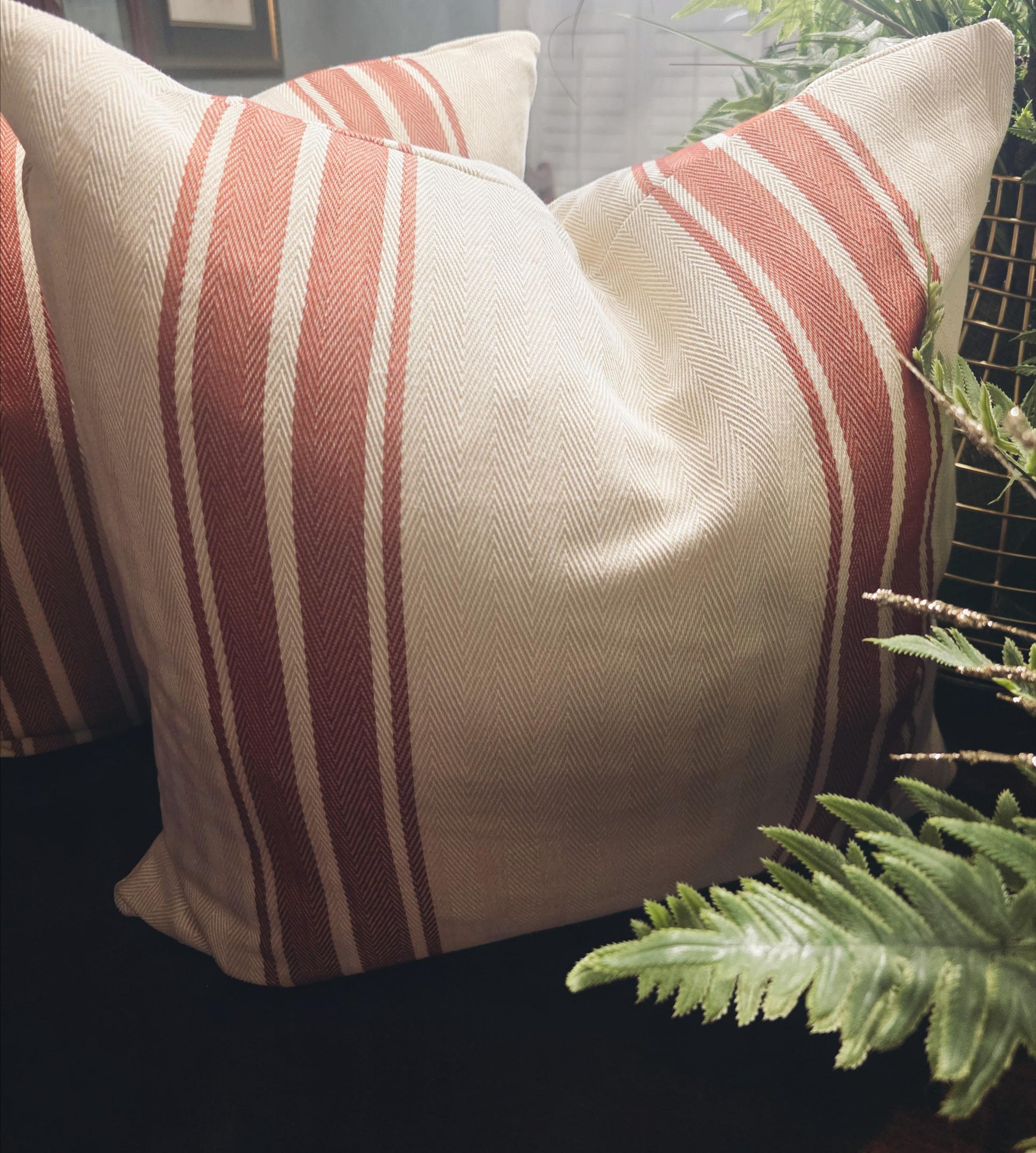 Red Stripe Pillow Cover