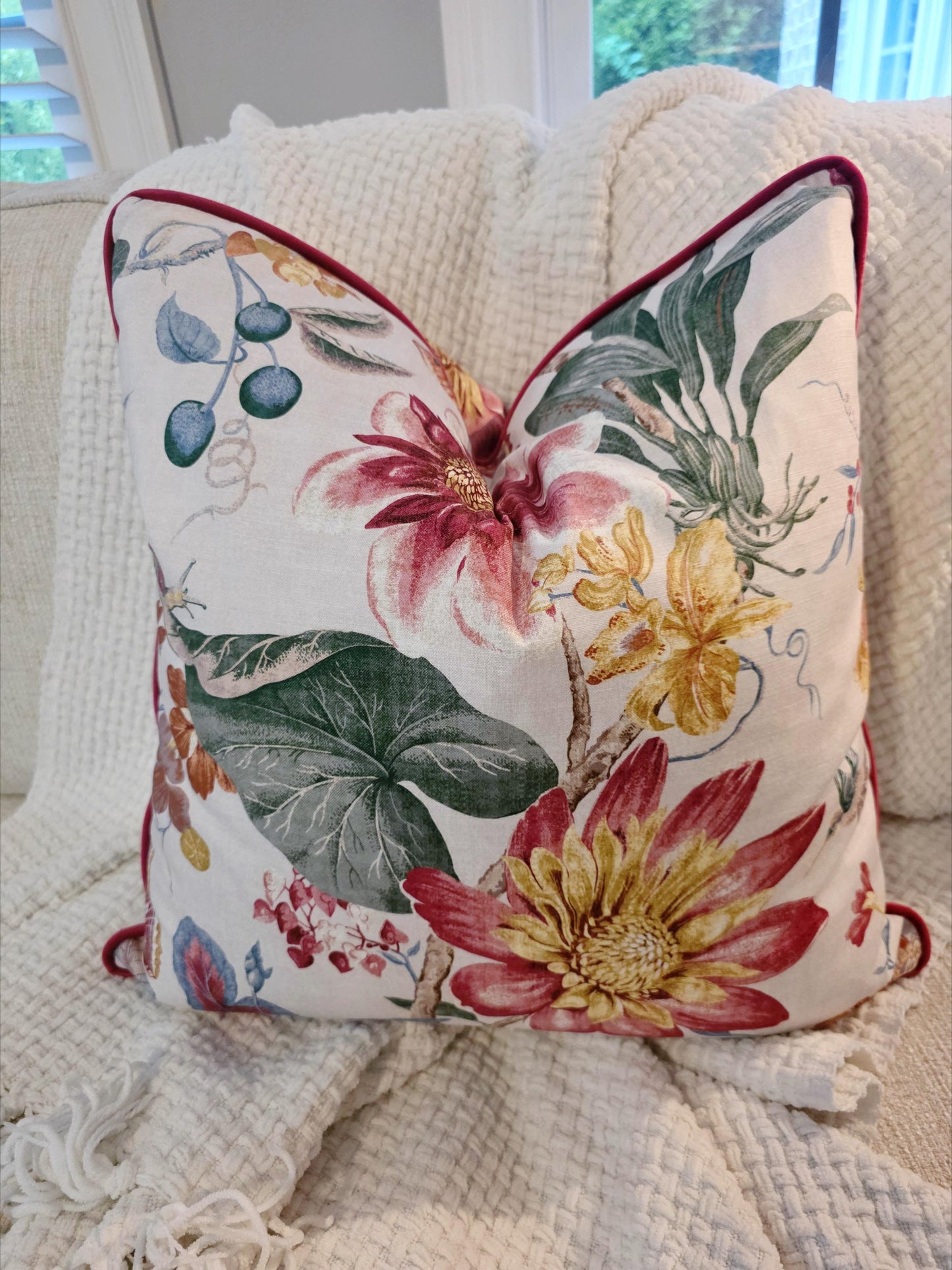 Deep Tones Floral Pillow Cover