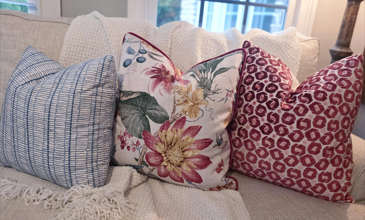 Deep Tones Floral Pillow Cover