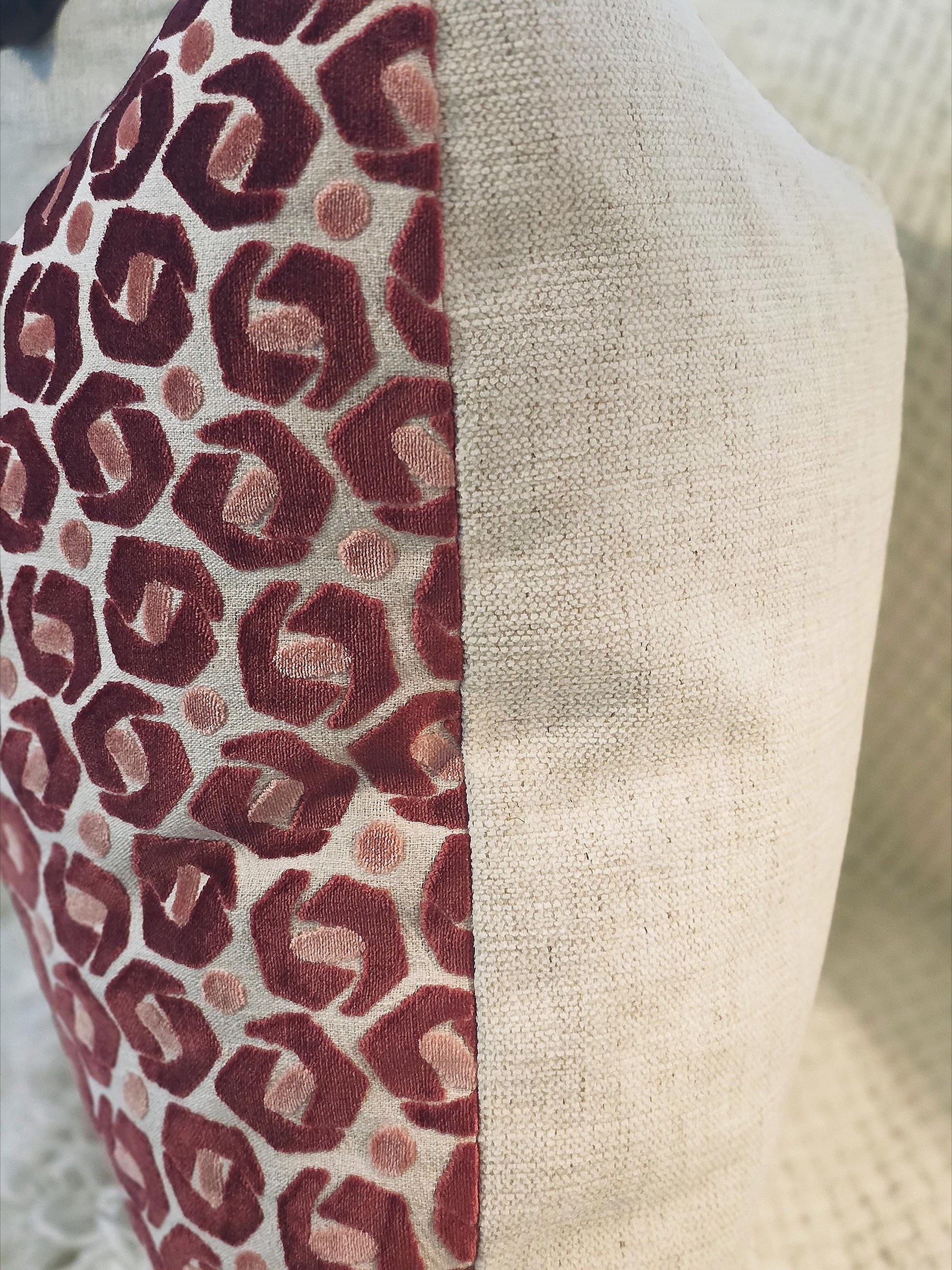 Pink Velvet Geometric Pillow Cover