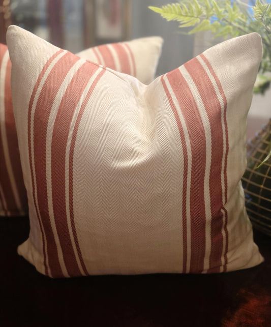 Red Stripe Pillow Cover