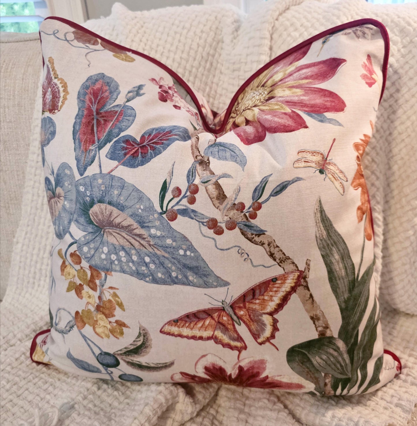 Deep Tones Floral Pillow Cover