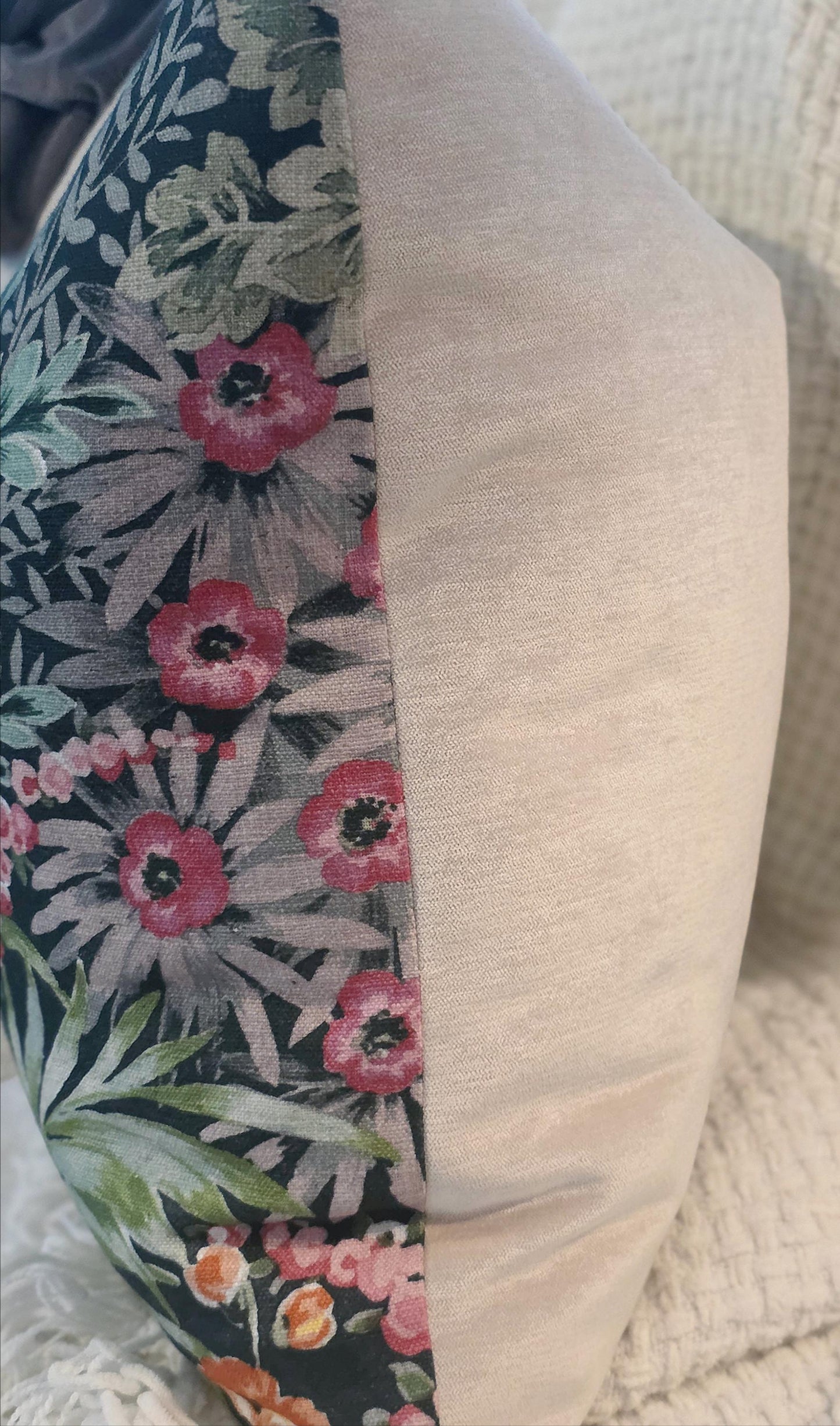 Cosenza Forest Pink and Green Floral Pillow Cover