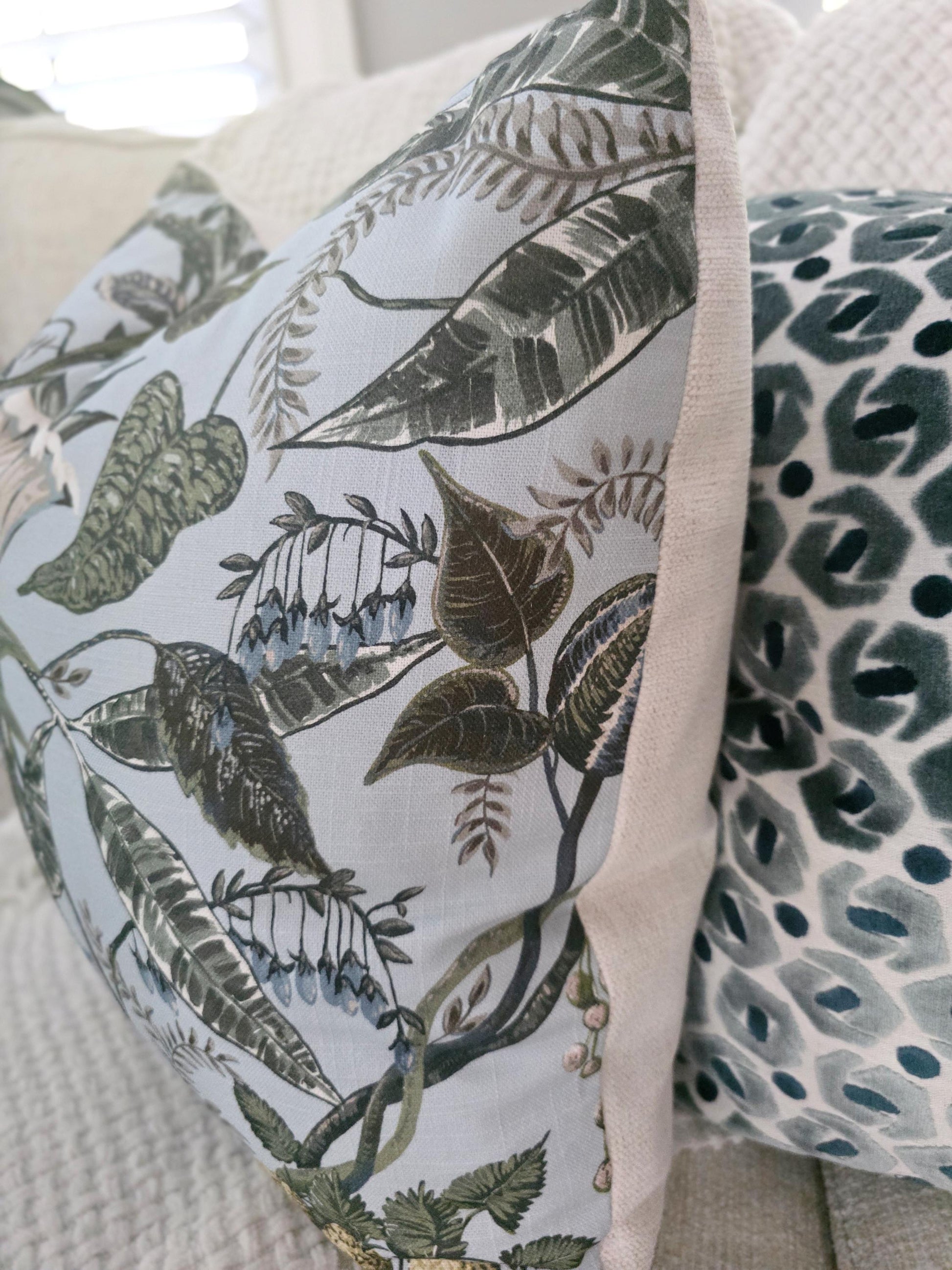 Rosabella Spa and Green Floral Pillow Cover