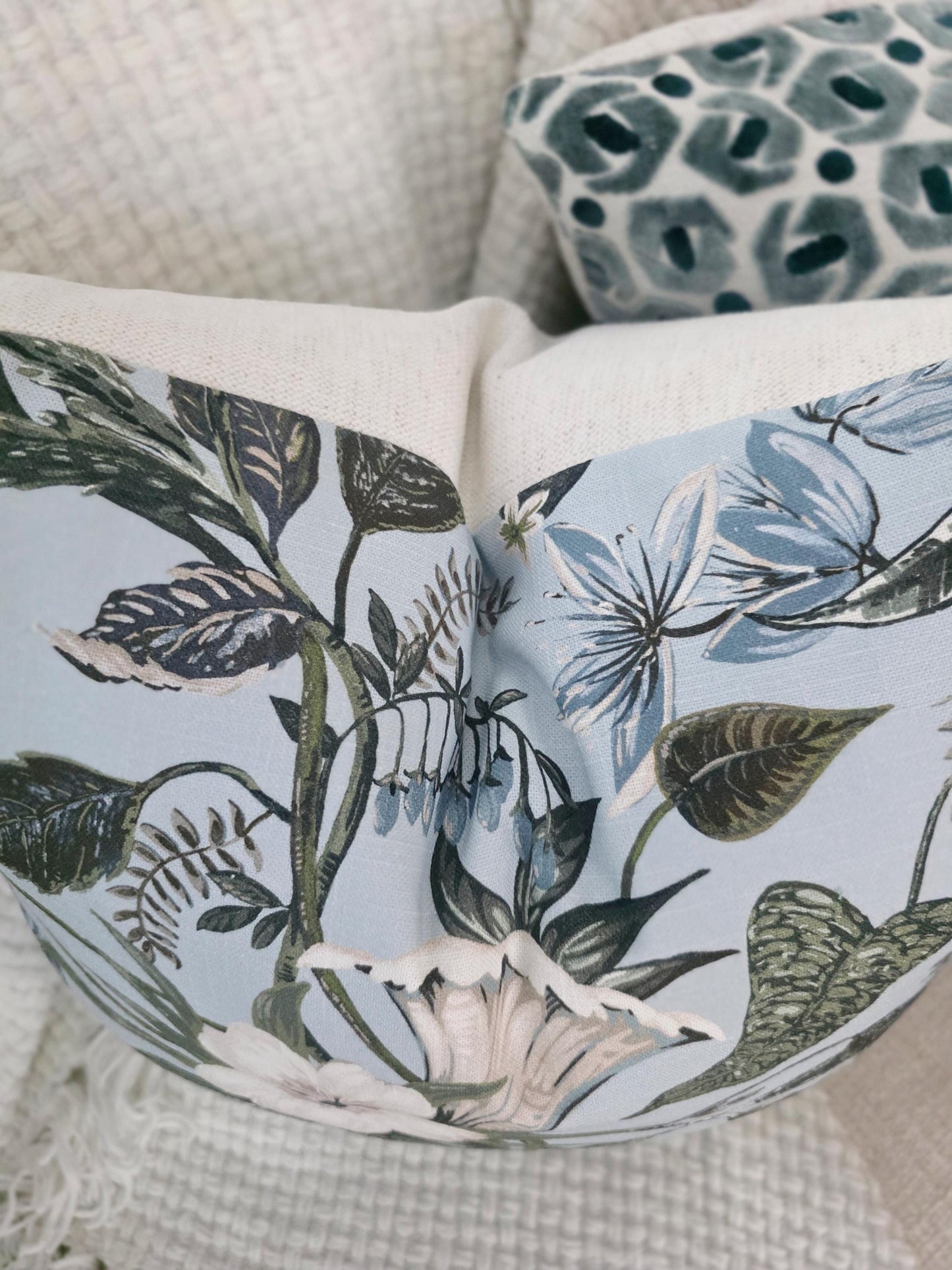 Rosabella Spa and Green Floral Pillow Cover