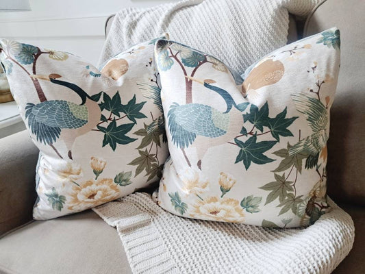 Floral Bird Chinoiserie Fall Colors