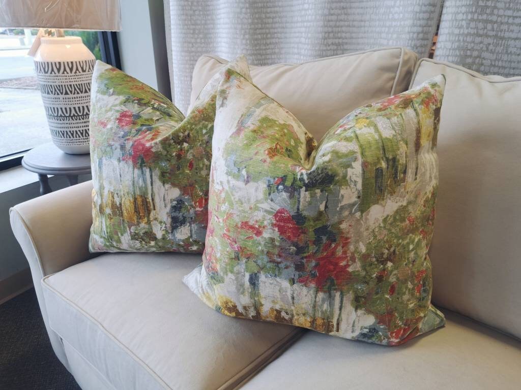 Garden Pastel Watercolor Print Pillow Cover