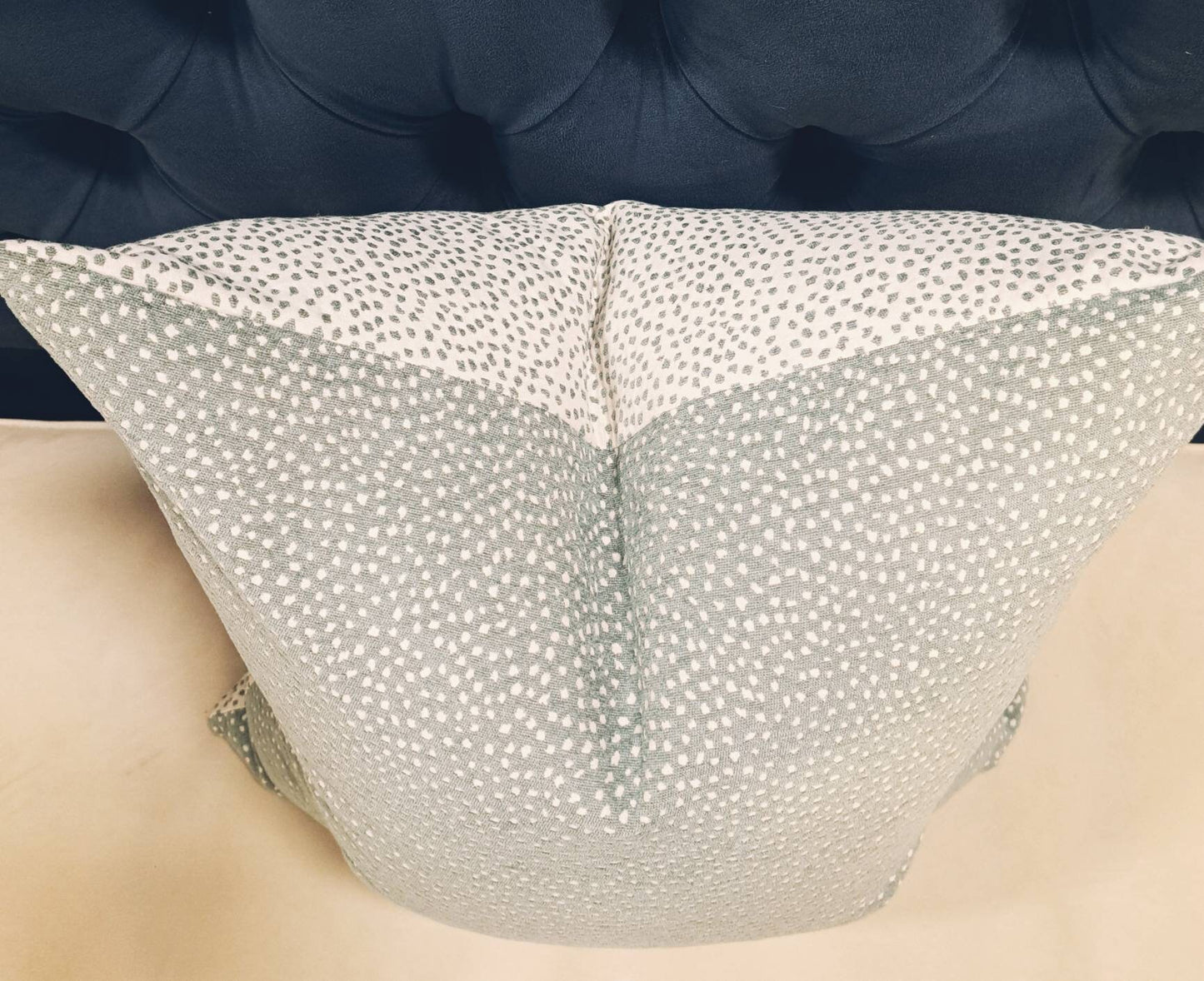 Double Sided SPA Seafoam Dot Pillow Cover