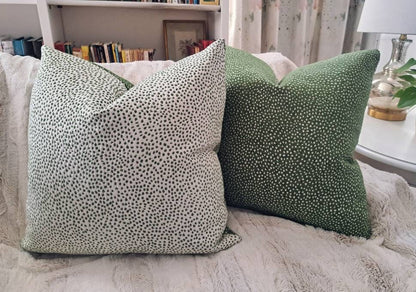 Green White Dot Pillow Cover