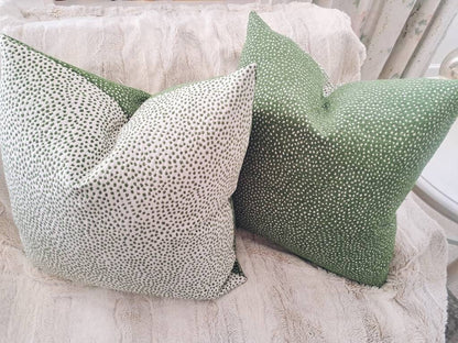 Green White Dot Pillow Cover