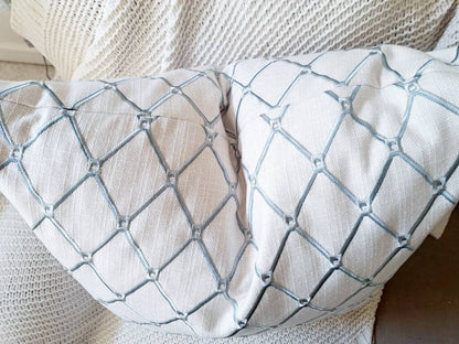 Spa Embroidered Diamond Pattern Pillow Cover