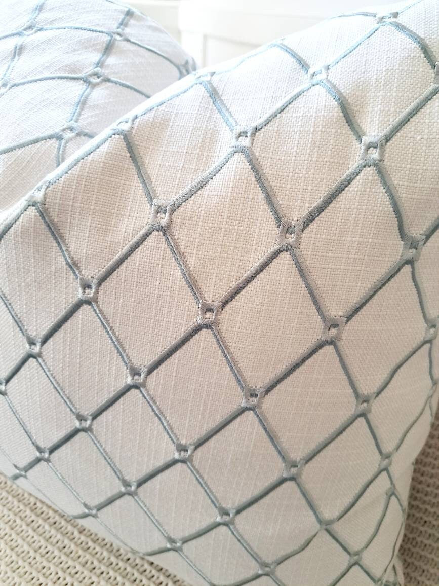 Spa Embroidered Diamond Pattern Pillow Cover