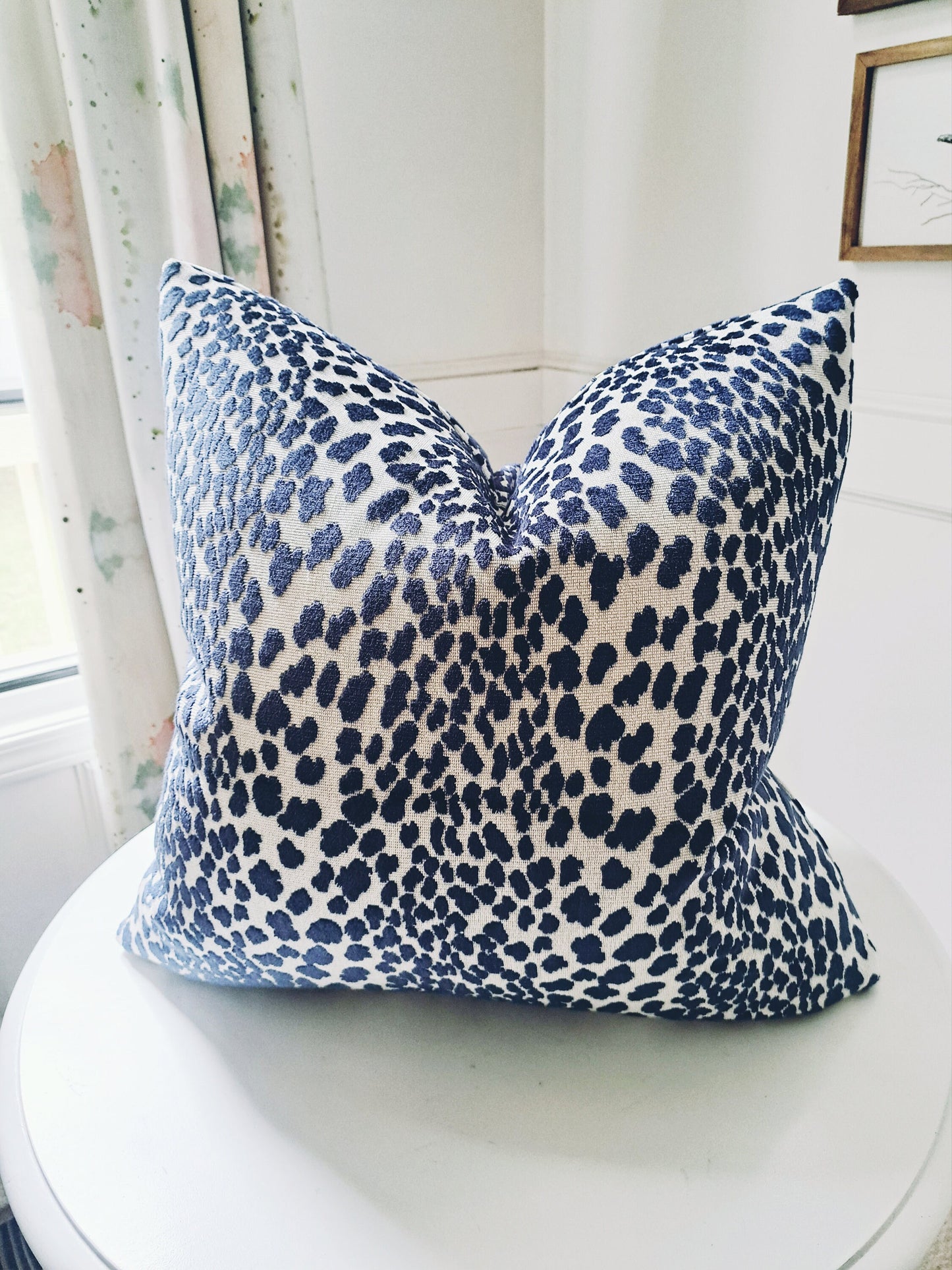 Navy Leapard Velvet Pillow Cover