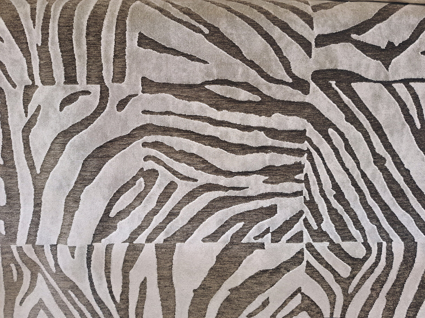 Zebra Velvet Pillow Cover Beige or Navy