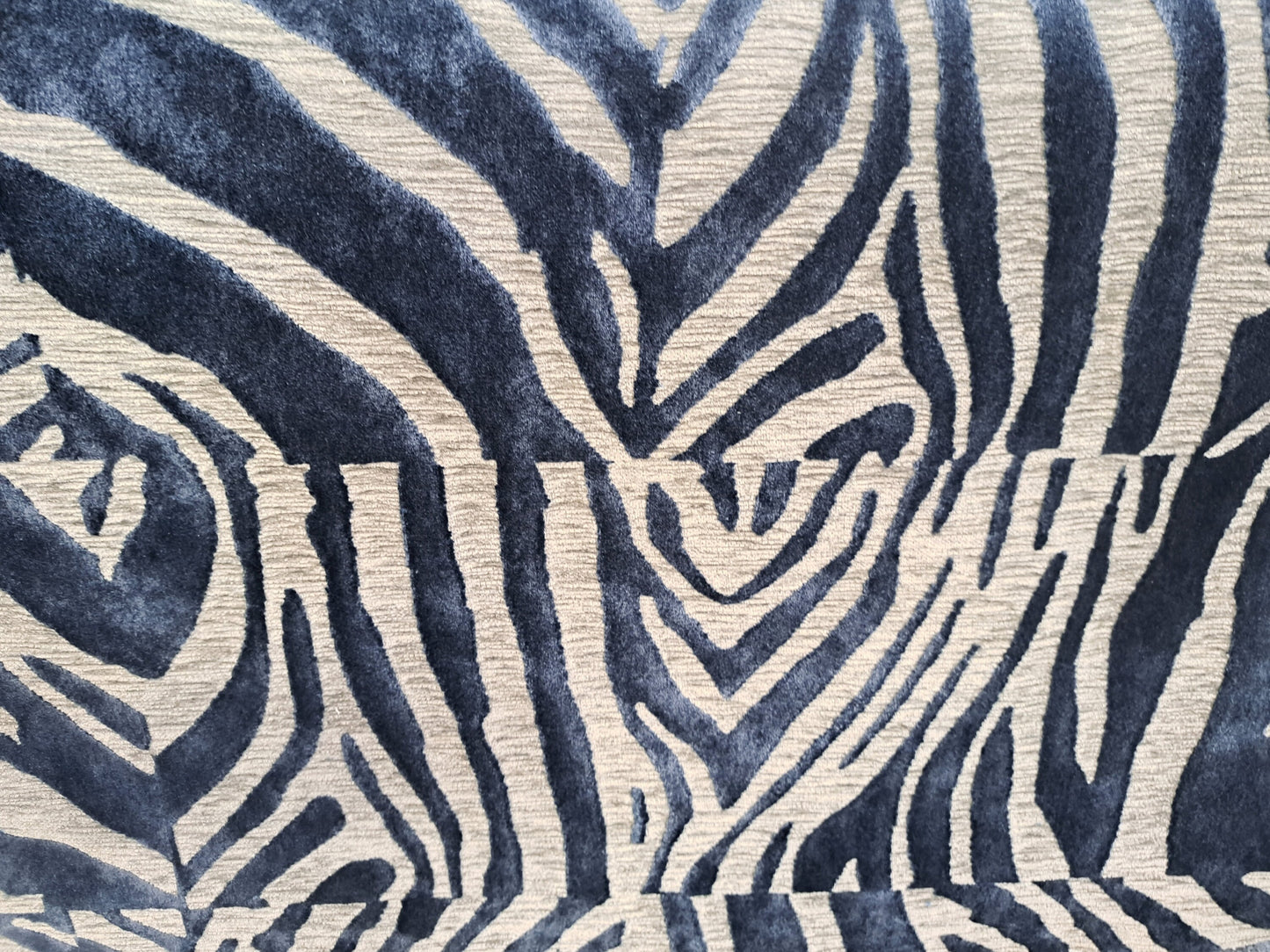 Zebra Velvet Pillow Cover Beige or Navy