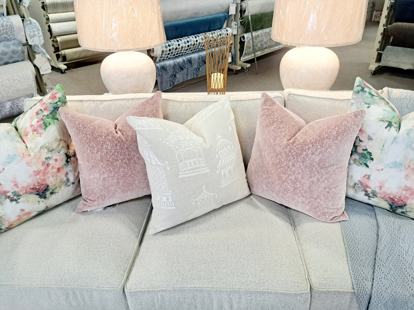 Blush Pink Velvet Textured Pillow Cover