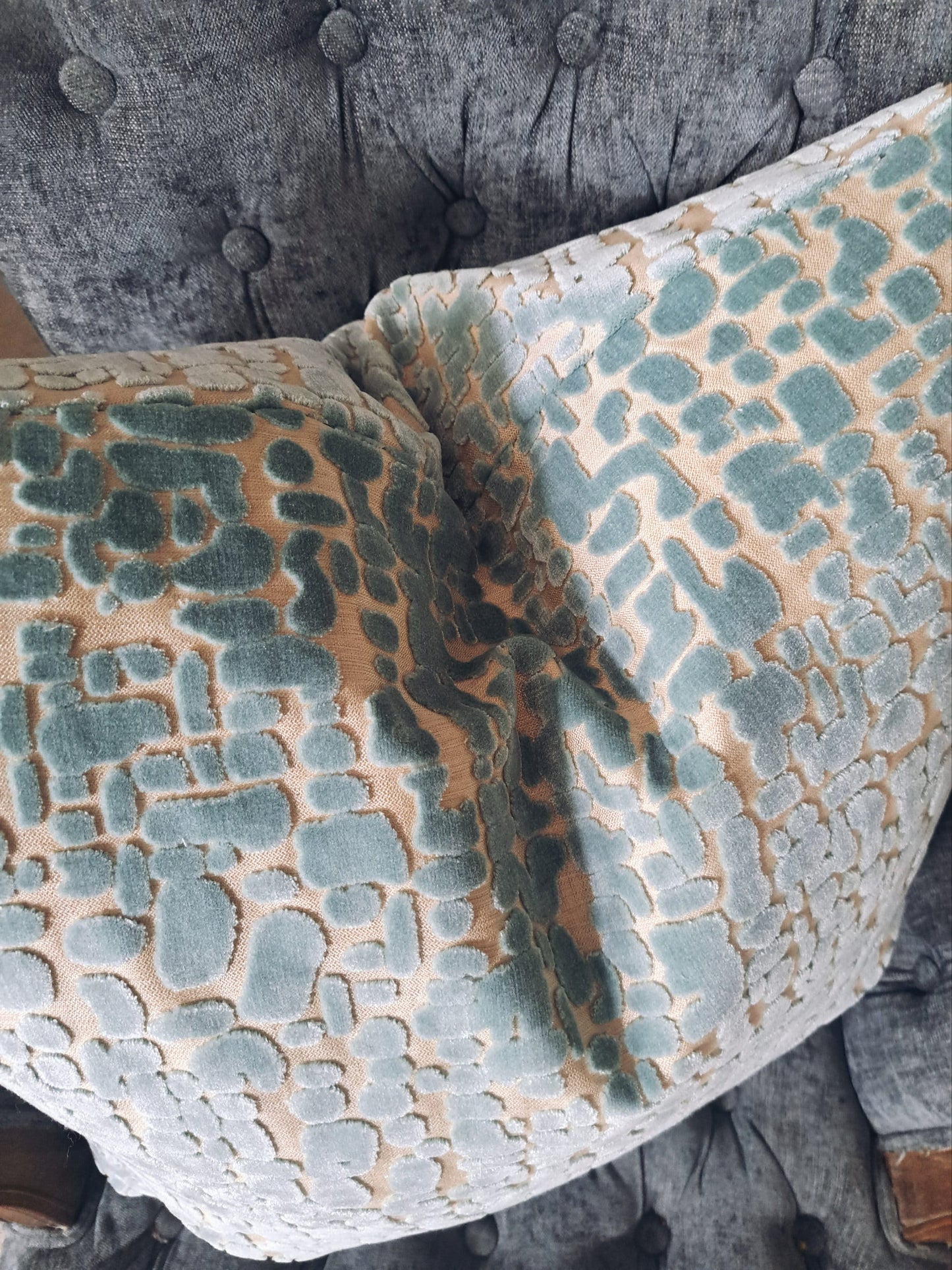 Light Blue Geometric Dot Velvet Pillow Covers