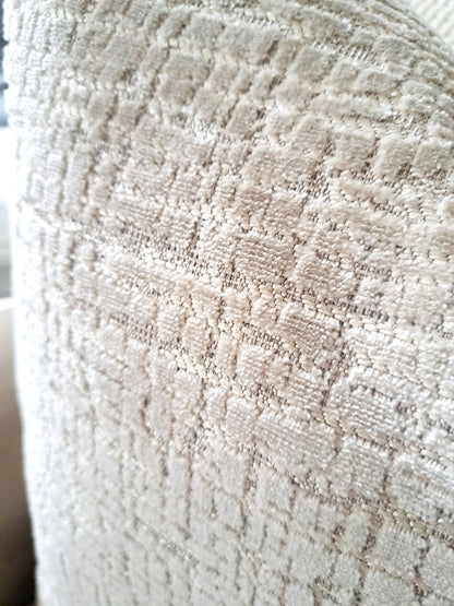 Cream Textured Velvet Pillow Cover