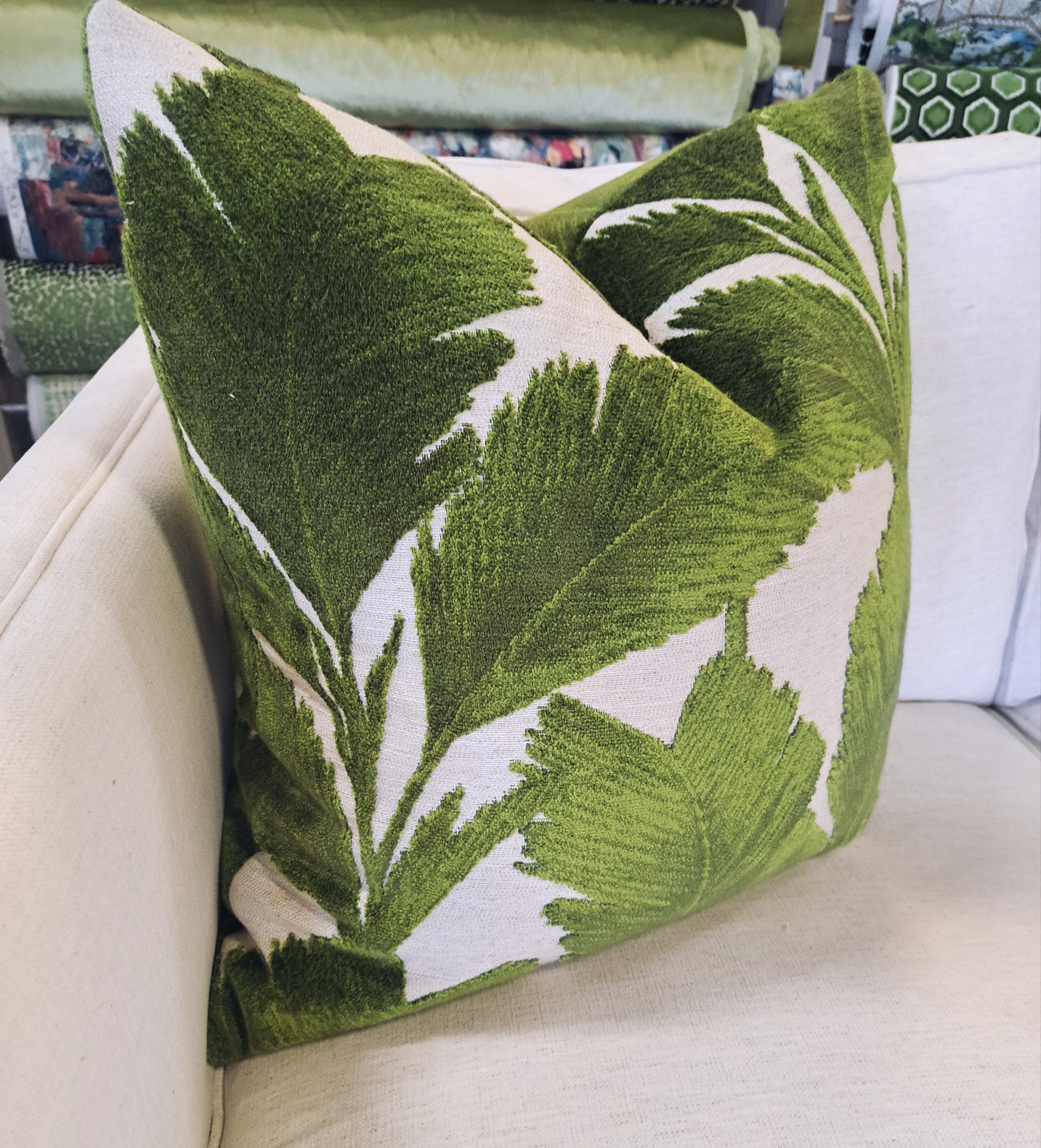 Green Leaf Velvet Pillow Cover Chapter 37 Sewing and Interiors