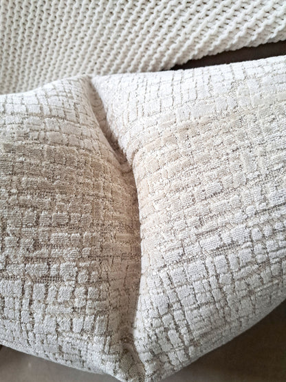 Cream Textured Velvet Pillow Cover